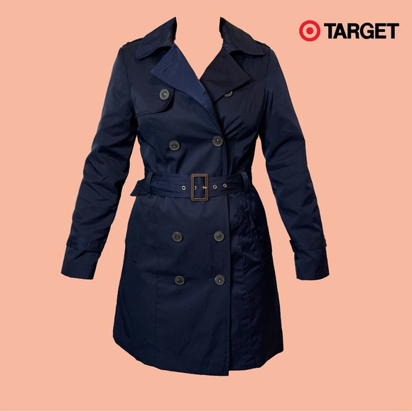Target Navy Waterproof Trench Coat 